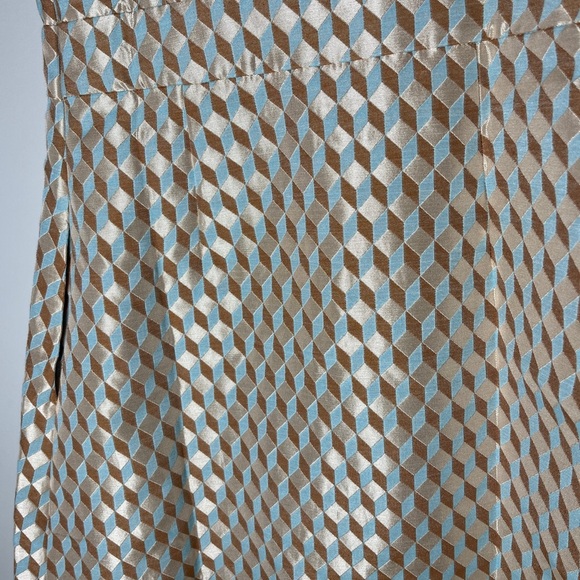 Tuckernuck NWT Ocean Spray Sleeveless Cheyenne Dress size XS tan/blue geo print - Picture 11 of 14